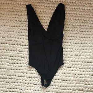 Women’s V Neck Black Bodysuit